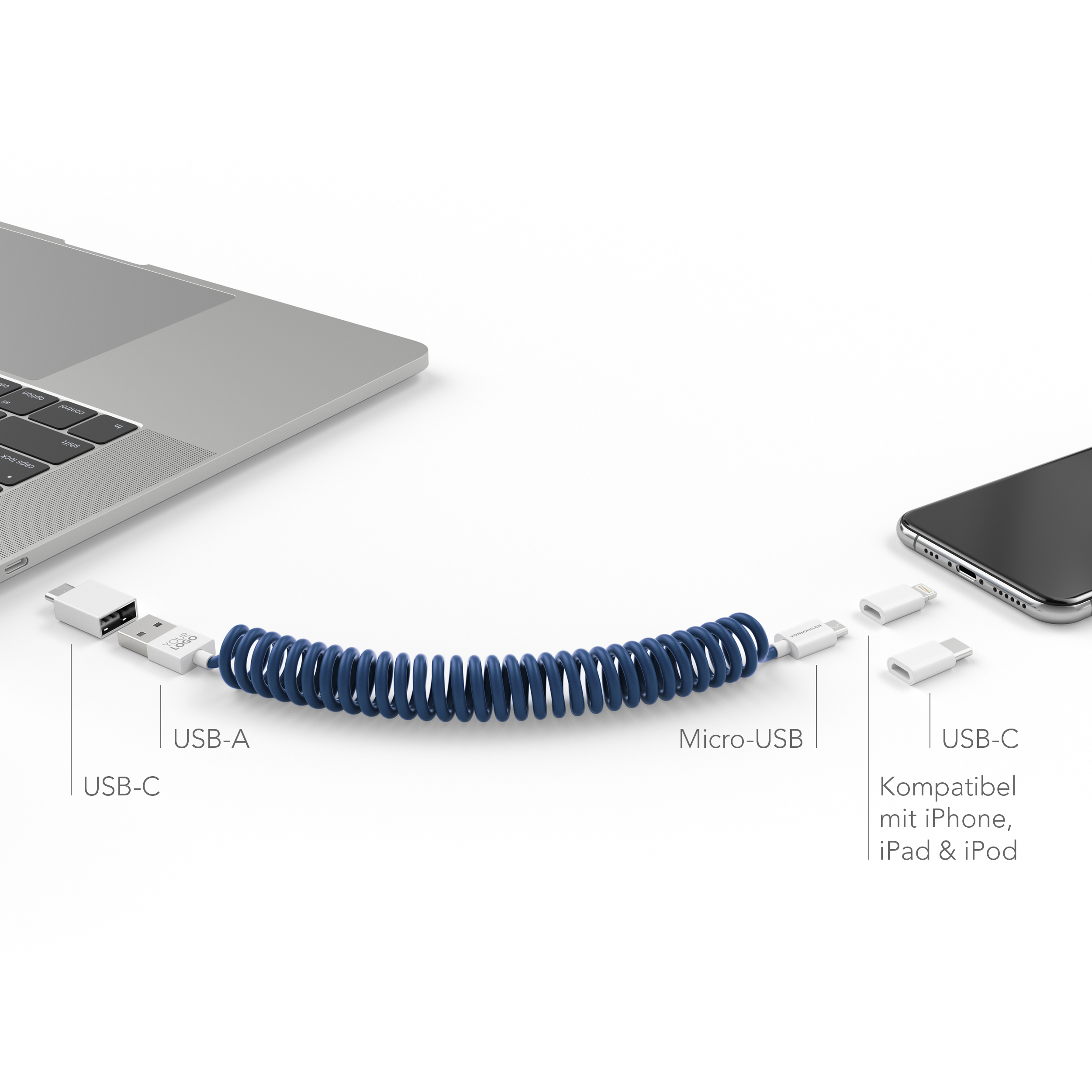 Allroundo - The All-in-One Charging Cable blau